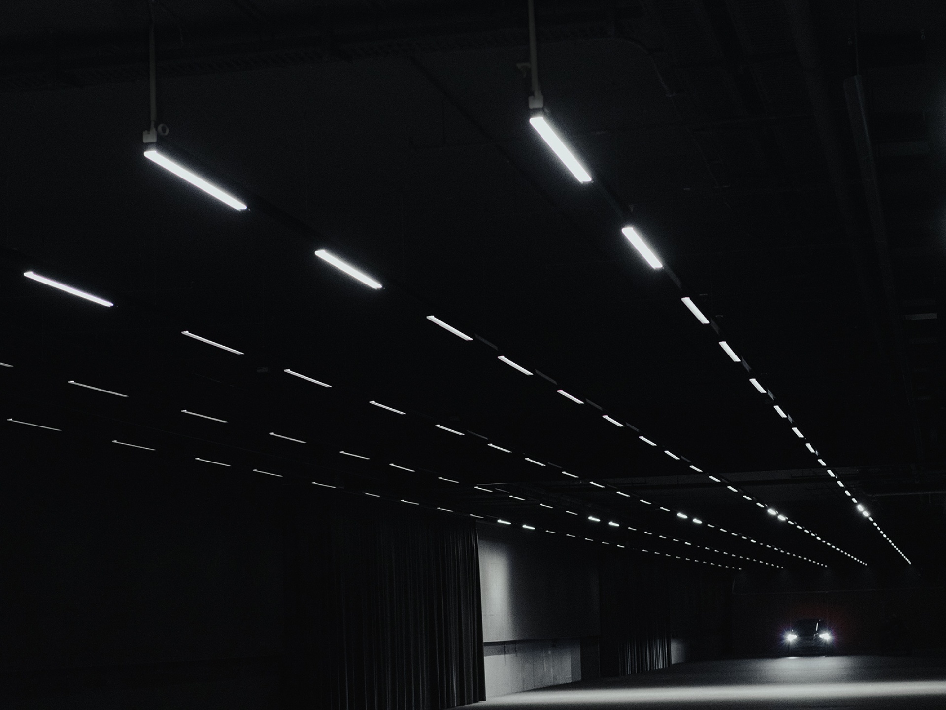 Glimpse of the Audi “light tunnel”.