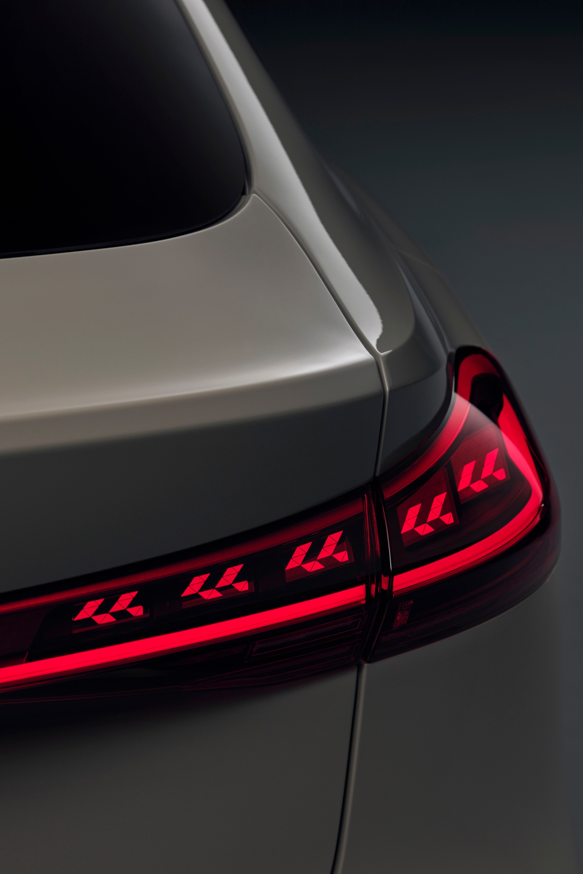 Close-up of a rear light on the Audi A6 Sportback e-tron.